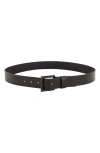 Allsaints Solid Leather Belt In Black