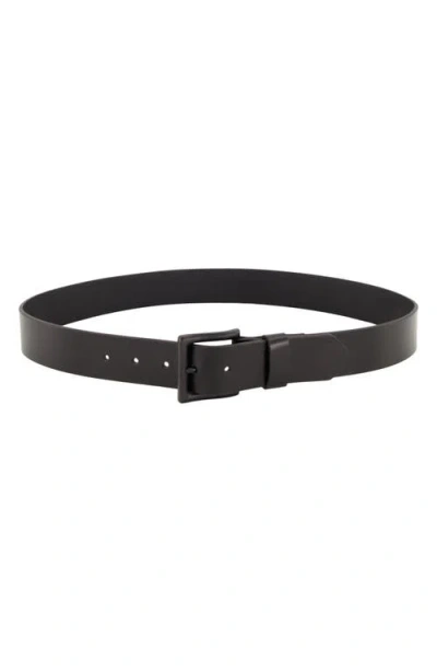 Allsaints Solid Leather Belt In Black