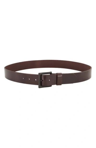 Allsaints Solid Leather Belt In Brown
