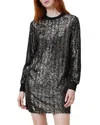 Allsaints Solstice Long Sleeve Sequin Mini Dress In Black