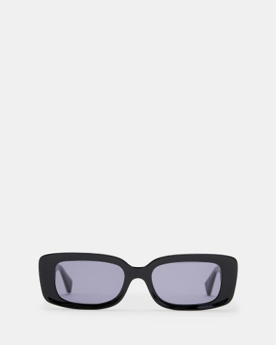 Allsaints Sonic Rectangular Shaped Sunglasses In Gloss Black