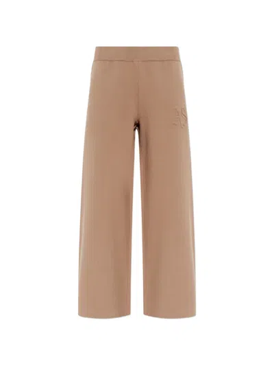 Allsaints Sonny Embossed-logo Track Pants In Brown