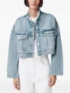 Allsaints Sonny Cropped Oversized Jacket In Blue