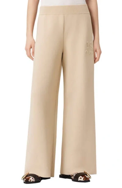 Allsaints Sonny Knit Wide Leg Pants In Neutral