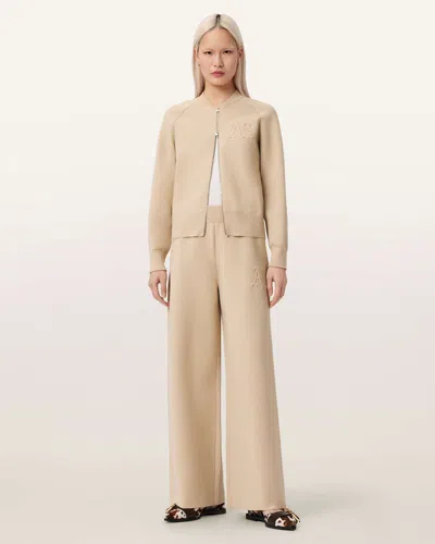 Allsaints Sonny Knitted Pants In Neutral