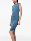Allsaints Sonny Drawcord Side Mini Dress In Blue
