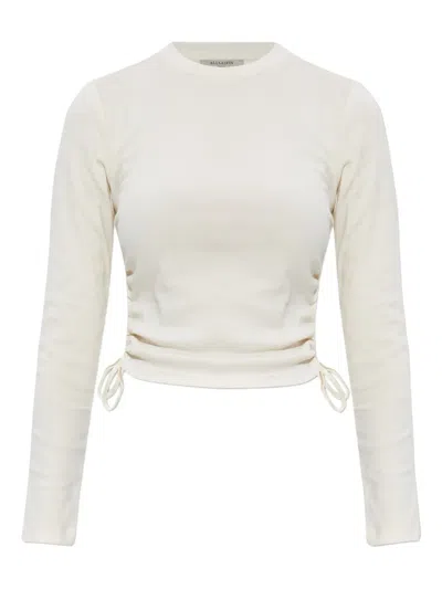Allsaints Sonny Ruched T-shirt In Neutral