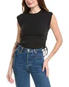 Allsaints Sonny Ruched Sleeveless Top In Black