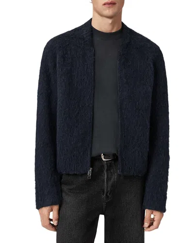 Allsaints Sonny Zip Cardigan Sweater In Black