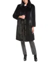 Allsaints Womens Chocolate Brow Sora Relaxed-fit Faux-fur Coat In Black