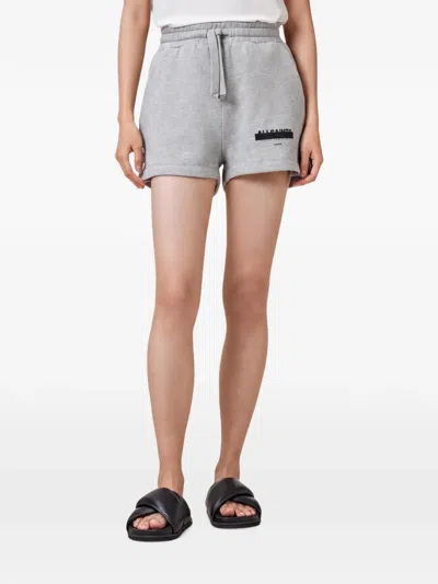 Allsaints Sorri Redact Drawstring-waist Shorts In Blue