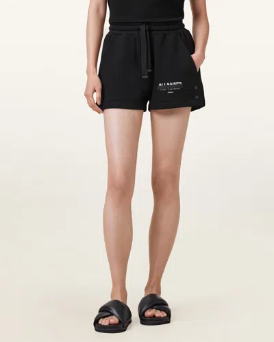 Allsaints Sorri Redact Logo Sweat Shorts In Black