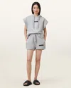 Allsaints Sorri Redact Logo Sweat Shorts In Grey Marl