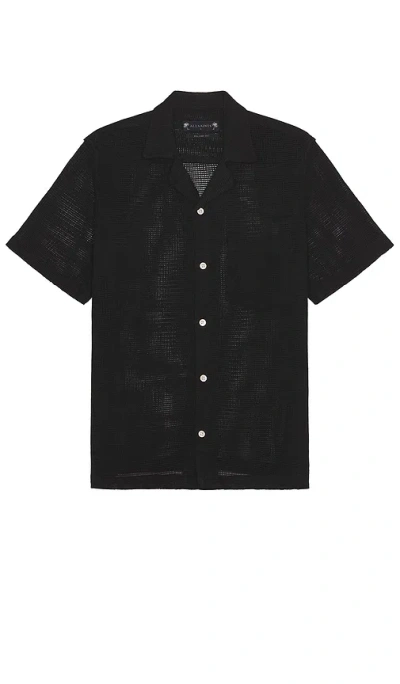 Allsaints Sortie Short Sleeve Shirt In Liquorice Black