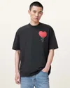 Allsaints Sown Cotton Graphic T-shirt In Washed Black