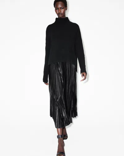 Allsaints Spark 2-in-1 Pleated Maxi Dress In Black