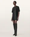 Allsaints Sparkle Mini T-shirt Dress In Black