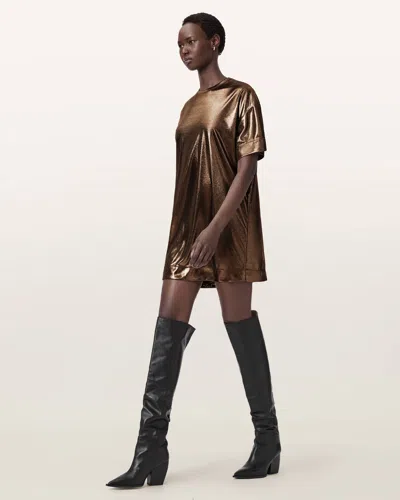 Allsaints Sparkle Mini T-shirt Dress In Multi