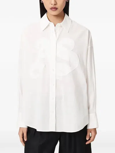 Allsaints Sparrow Long-sleeve Shirt In White