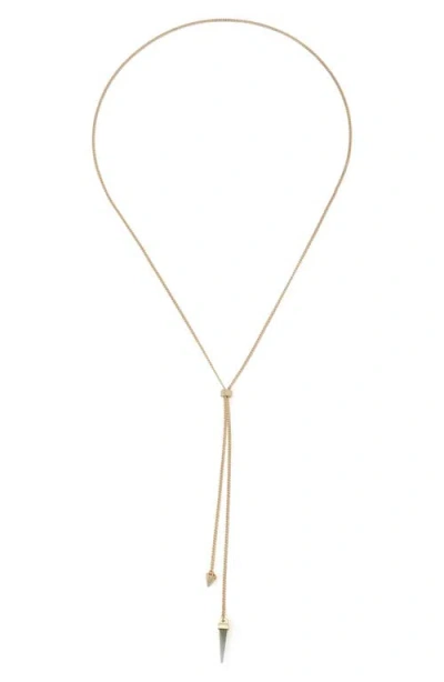 Allsaints Spike Lariat Necklace In Gray