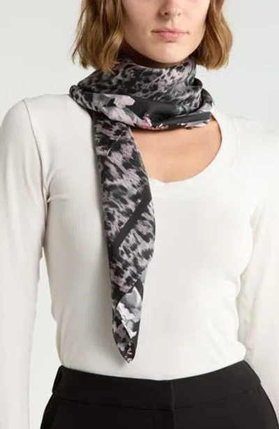 Allsaints Spitalfield Spice Silk Square Scarf In Black
