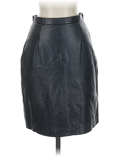 Pre-owned Allsaints Spitalfields Leather Skirt In Black