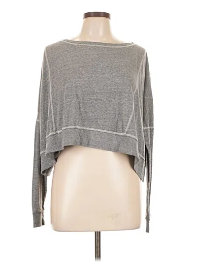 Pre-owned Allsaints Spitalfields Long Sleeve Top Gray Boatneck Tops