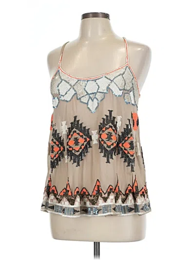Pre-owned Allsaints Spitalfields Sleeveless Silk Top Gray Halter Neckline Tops