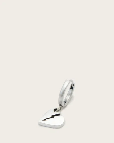 Allsaints Split Heart Hoop Earring In Warm Silver