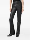 Allsaints Split-hem Leather Trousers In Black