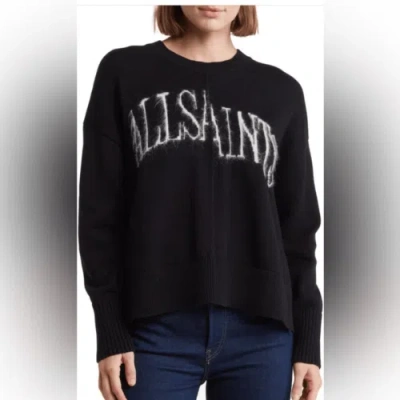 Pre-owned Allsaints Split Logo Cotton Pullover Sweater In Multicolor