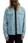 Allsaints Spotter Button-up Shirt Jacket In Dusty Blue