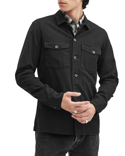 Allsaints Spotter Cotton Button Down Shirt In Black