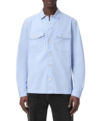 Allsaints Spotter Cotton Button Down Shirt In Blue