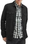 Allsaints Spotter Cotton Denim Button-up Shirt Jacket In Black