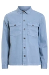 Allsaints Spotter Cotton Denim Button-up Shirt Jacket In Static Blue