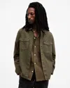 Allsaints Spotter Slim-fit Cotton-twill Shirt In Cargo Green