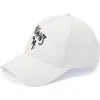 Allsaints Spray Logo Embroidered Baseball Cap In White