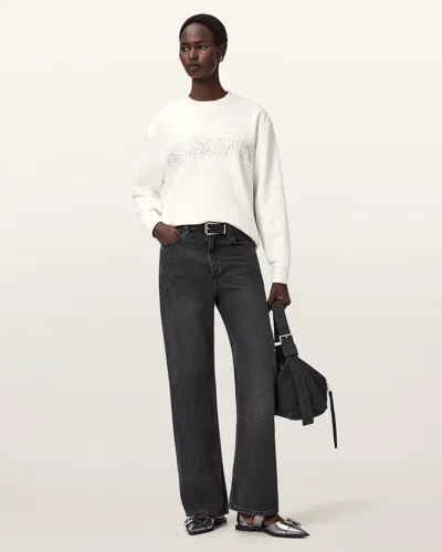 Allsaints Sprinkle Oversized Etta Sweatshirt In White