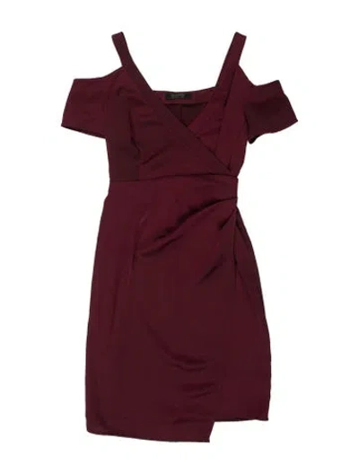 Pre-owned Allsaints Square Neckline Knee-length Dress In Burgundy