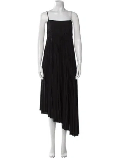 Pre-owned Allsaints Square Neckline Long Dress In Black