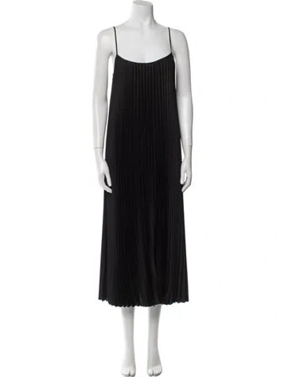 Pre-owned Allsaints Square Neckline Long Dress In Black