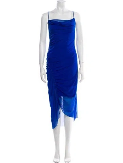 Pre-owned Allsaints Square Neckline Long Dress In Blue