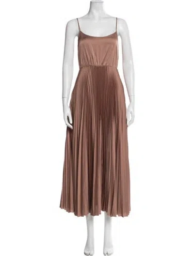 Pre-owned Allsaints Square Neckline Long Dress In Brown