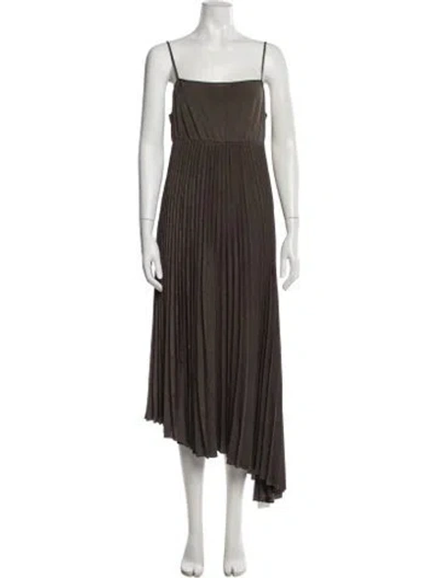 Pre-owned Allsaints Square Neckline Long Dress In Green