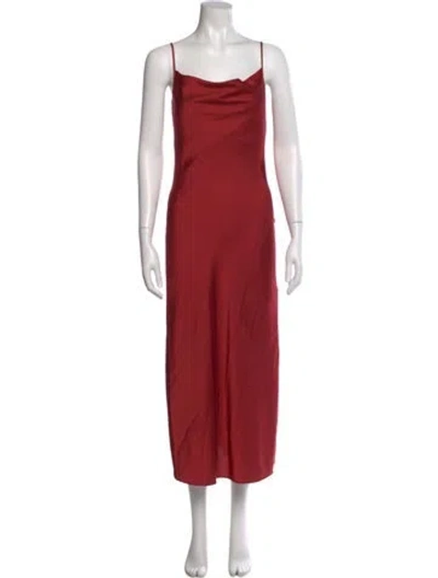 Pre-owned Allsaints Square Neckline Long Dress In Red
