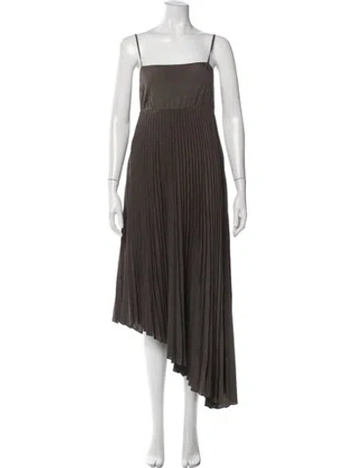 Pre-owned Allsaints Square Neckline Midi Length Dress In Green