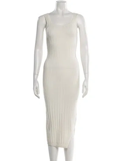 Pre-owned Allsaints Square Neckline Midi Length Dress In Neutral