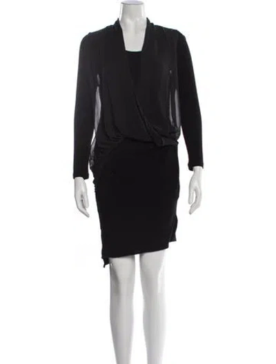 Pre-owned Allsaints Square Neckline Mini Dress In Black