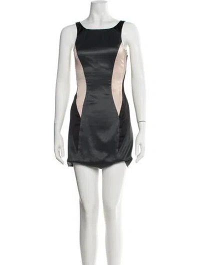 Pre-owned Allsaints Square Neckline Mini Dress In Black